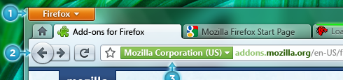 Comparison of Firefox 3.5 and 4.0 interface mockup