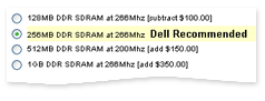 Dell Recommended highlights at Dell.com - click for full view - and notice the zero choice on the floppy option