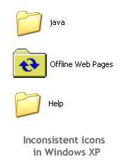 Inconsistent icons in Windows XP